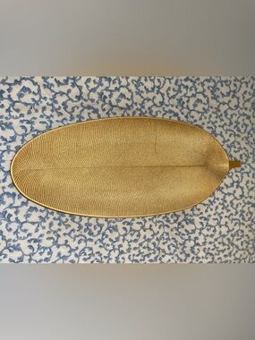 True Living Gold Leaf Decorative Serving Tray 16” Metallic Accent Platter